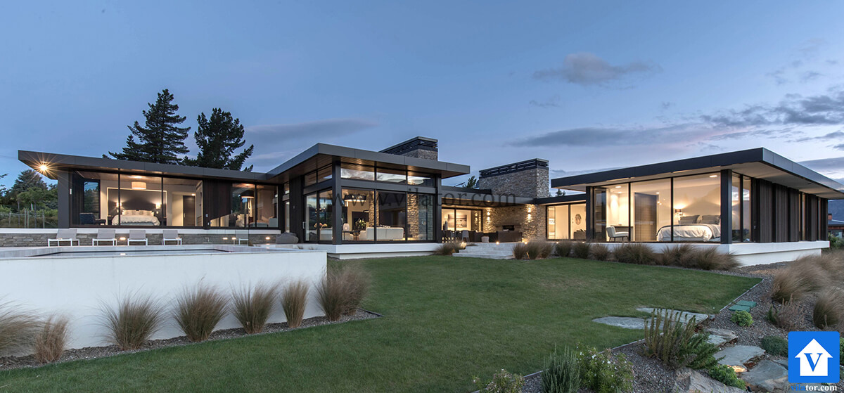 طراحی ویلای مدرن در نیوزلند واناکا دریاچه بیکون پوینت (1)